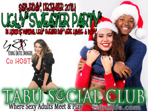 Ugly-Sweater & Sexy Santa Helpers with Young Erotic Swingers